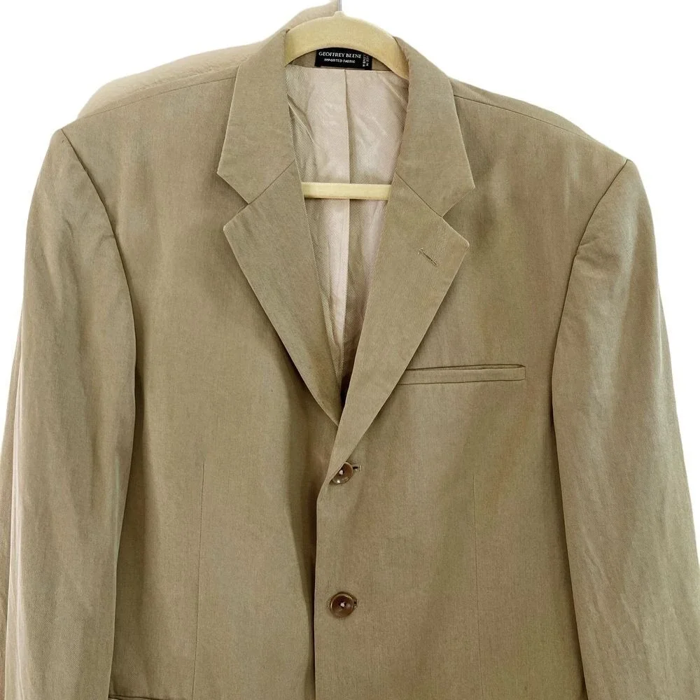 Geoffrey Beene Vintage Mens Tan Blazer Sports Jacket Geoffrey Beene Mens Tan 397
